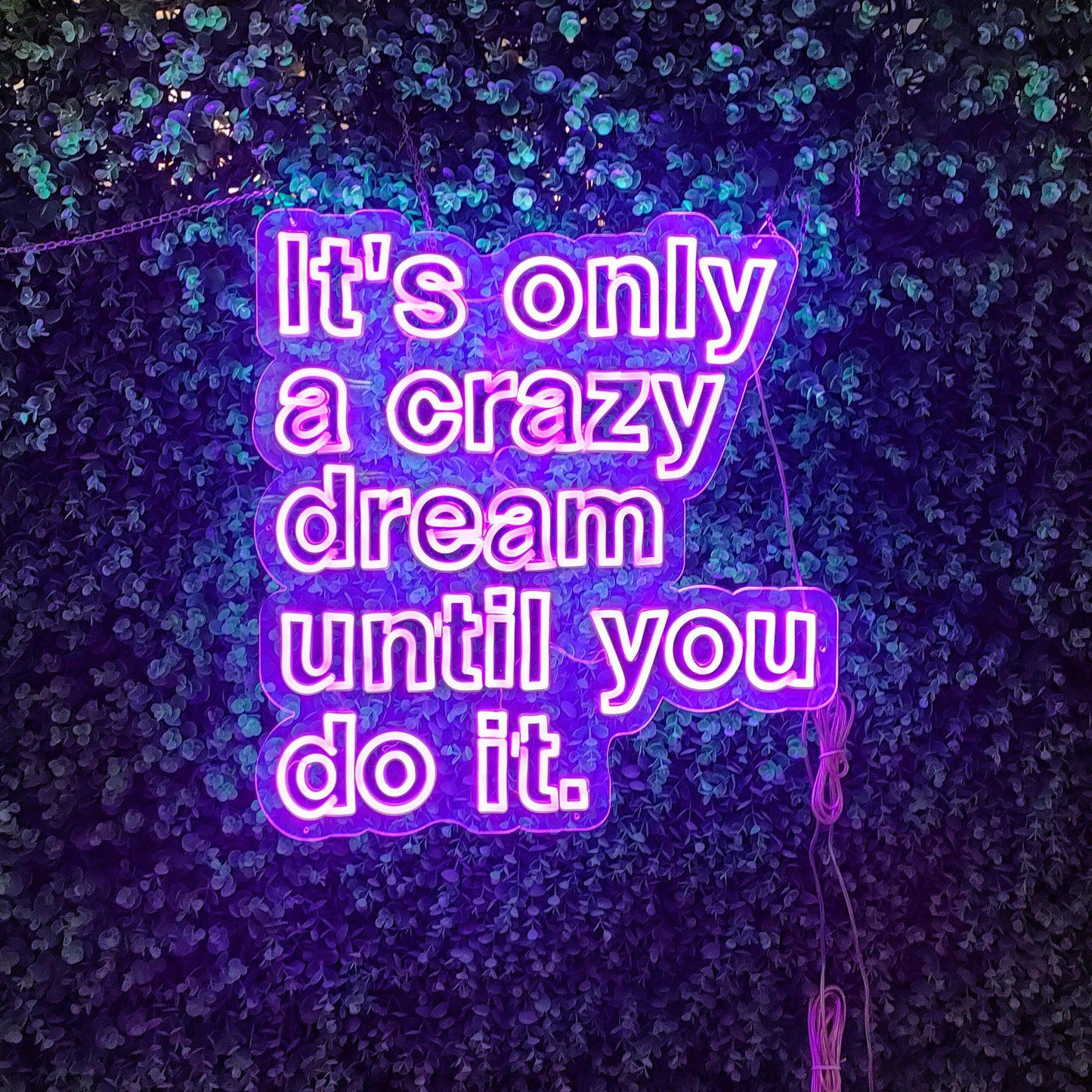 Purple Neon quotes Sign