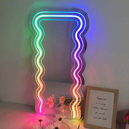 Bedroom Mirror with Neon Sign - Northernlightstore